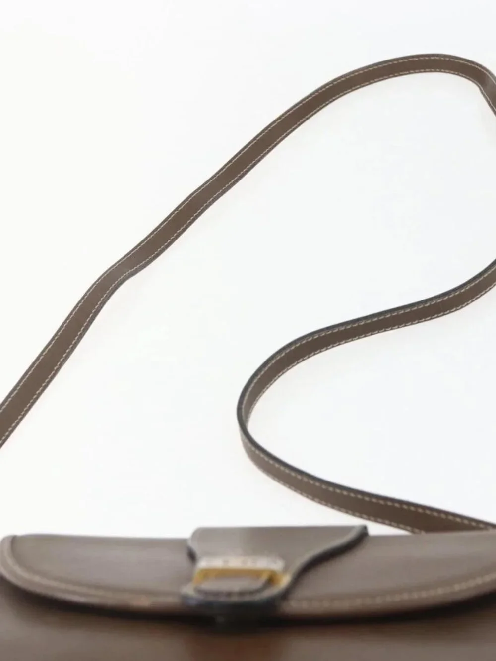 Christian Dior Shoulder Bag Leather Brown Gold Auth 151731 - Picture 9 of 16